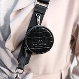 Coin Case Croco Black für Tragegurt